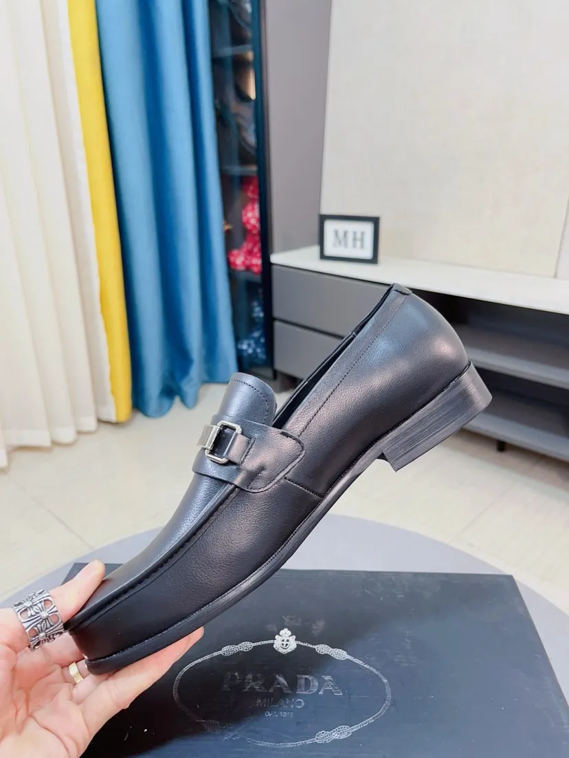 Men's shoes 💰540🌹🌹【PRADA Leather Shoes】Top purchasing agency Original imported Italian custom-made open-edge beaded cowhide leather surface, fully imported water-dyed breathable cowhide lining, original factory special molded sole super comfortable, size: 38-44
